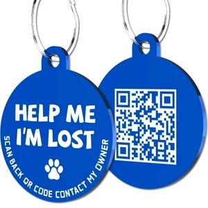 Stainless steel qr code pet ID tag for collar